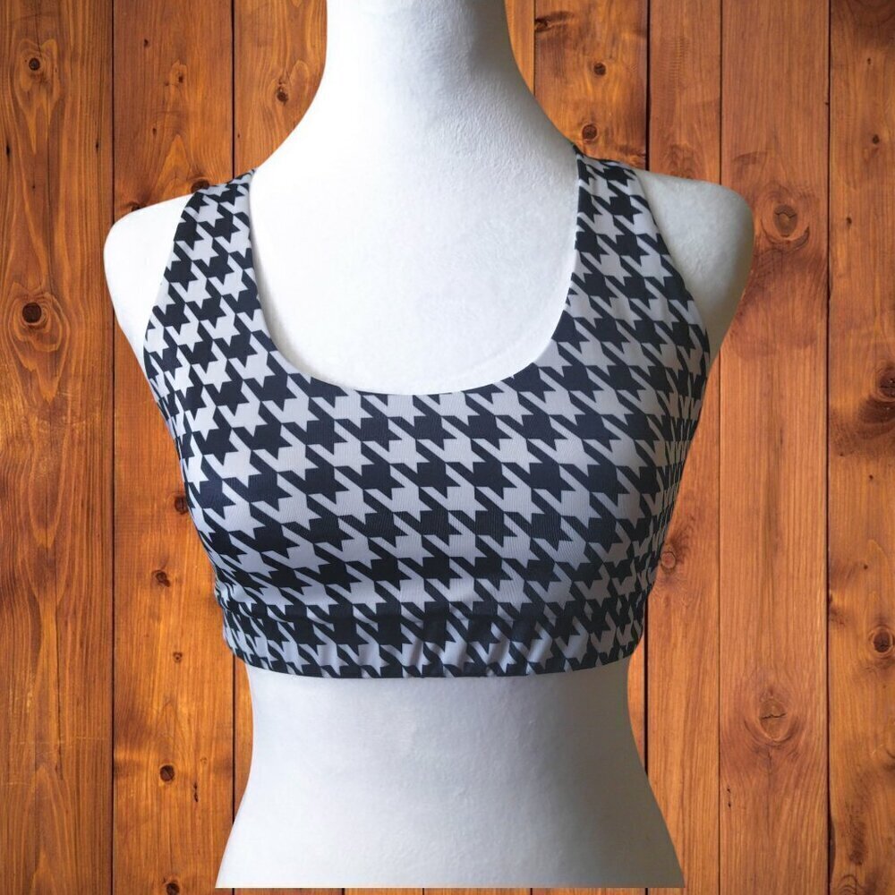 Unbranded Women's Small Racer Back Sports Bra Swim Top Geometric Print NEW
